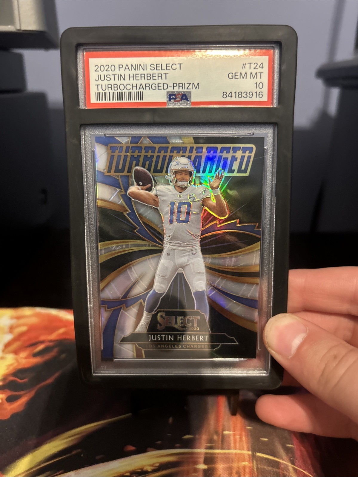 2020 Panini Select - Turbocharged Justin Herbert #T24 Silver Prizm (RC) PSA 10