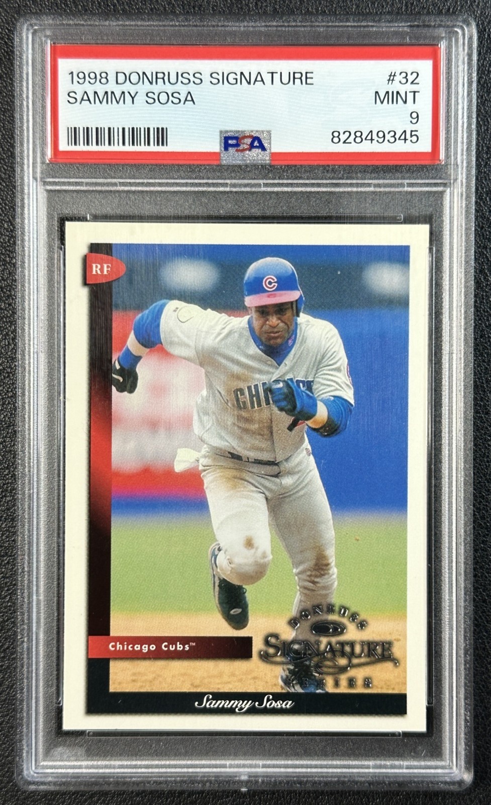 SAMMY SOSA PSA 9 1998 DONRUSS SIGNATURE SERIES #32 CUBS LOW POP 9345 view 1