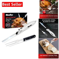 Ultra-Carver Electric Knife: 420SS Blades & Fork Included - Perfect for Holidays