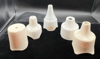 VINTAGE MIXED LOT OF 5 CERAMIC PIE FUNNELS VENTS WHITE ENGLAND