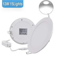 15Pack 6Inch LED Ceiling Lights Ultra-Thin Recessed Retrofits Kit 6000K Daylight