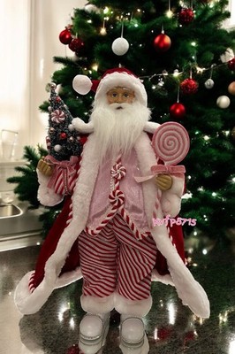 Raz Imports Santa Claus 18'' Red & Pink Peppermint Candy Cane Christmas Tree New