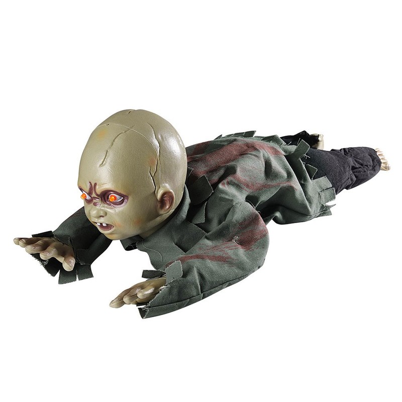 Scary Animated Crawling Baby Halloween Prop Zombie Ghost Baby Doll Haunted Décor