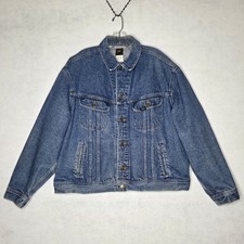 Vintage Lee Riders Denim Jean Jacket 153438 Made In USA Classic Blue Mens XL