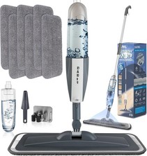Floor Mop Cleaning Wet Spray Mop with 6 Washable Microfiber Pads 1 Scraper 1 Hol