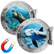 Konohan 2 Pcs Large Cruise Door Decorations Magnetic Porthole Cruise Door Magnet