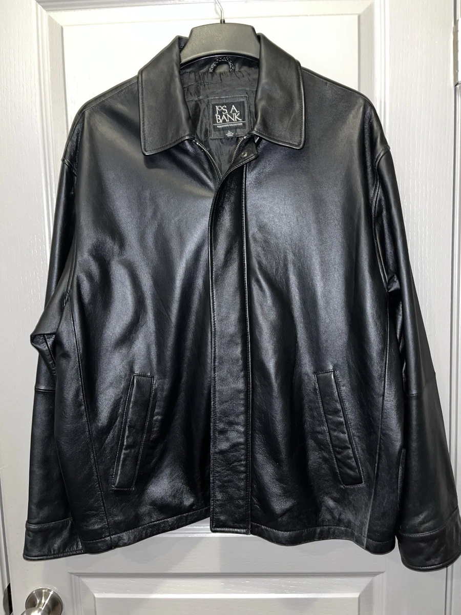 Jos. A. Bank Leather Outer Shell Black Coats, Jackets & Vests for