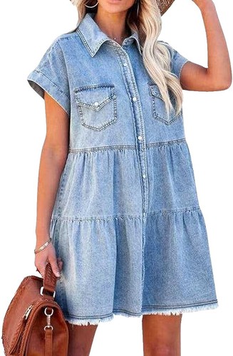 princess polly baby blue dress New Fashion Nova Jean Midi Dress Small Button Front Long Sleeve Distressed  Denim