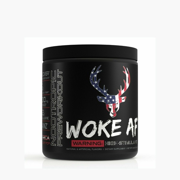 Woke AF 30 Servings Preworkout Bucked up Rocket Pop Flavor for sale