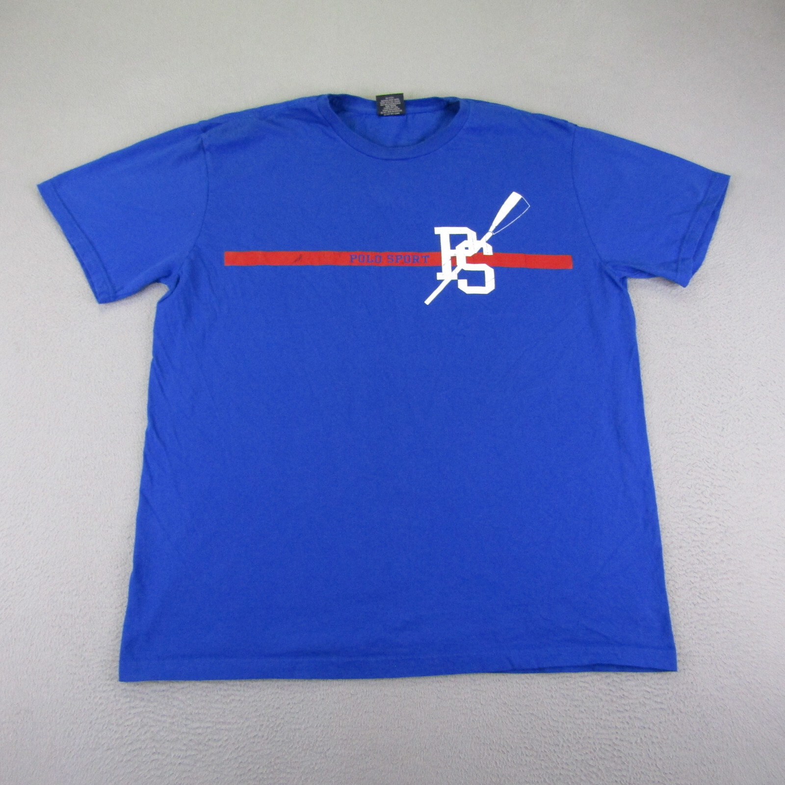 FILA Polo Ralph Lauren Vintage Camicia Uomo Grande Blu Rosso Sport Canottaggio PS Y2K Girocollo