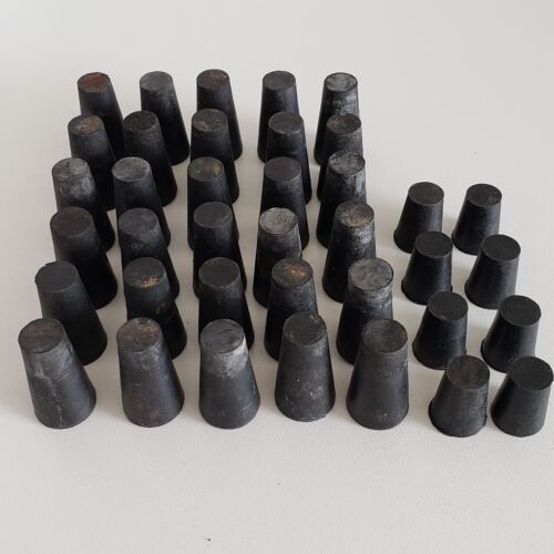 Solid Tapered Rubber Stopper Lot of 38 - 2 Sizes See Description - Bild 1 von 10