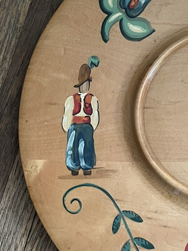 Hand Painted Dinnerware Serveware Lazy Susan Platter 16 Inch - Picture 2 of 5