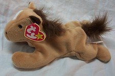 TY Beanie Baby DERBY THE TAN HORSE PONY 8" STUFFED ANIMAL Toy 1995