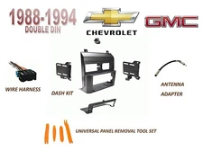 CHEVY GMC SUV/ Full Size Trucks 1988-1994 Double DIN Dash Kit, Wire Harness