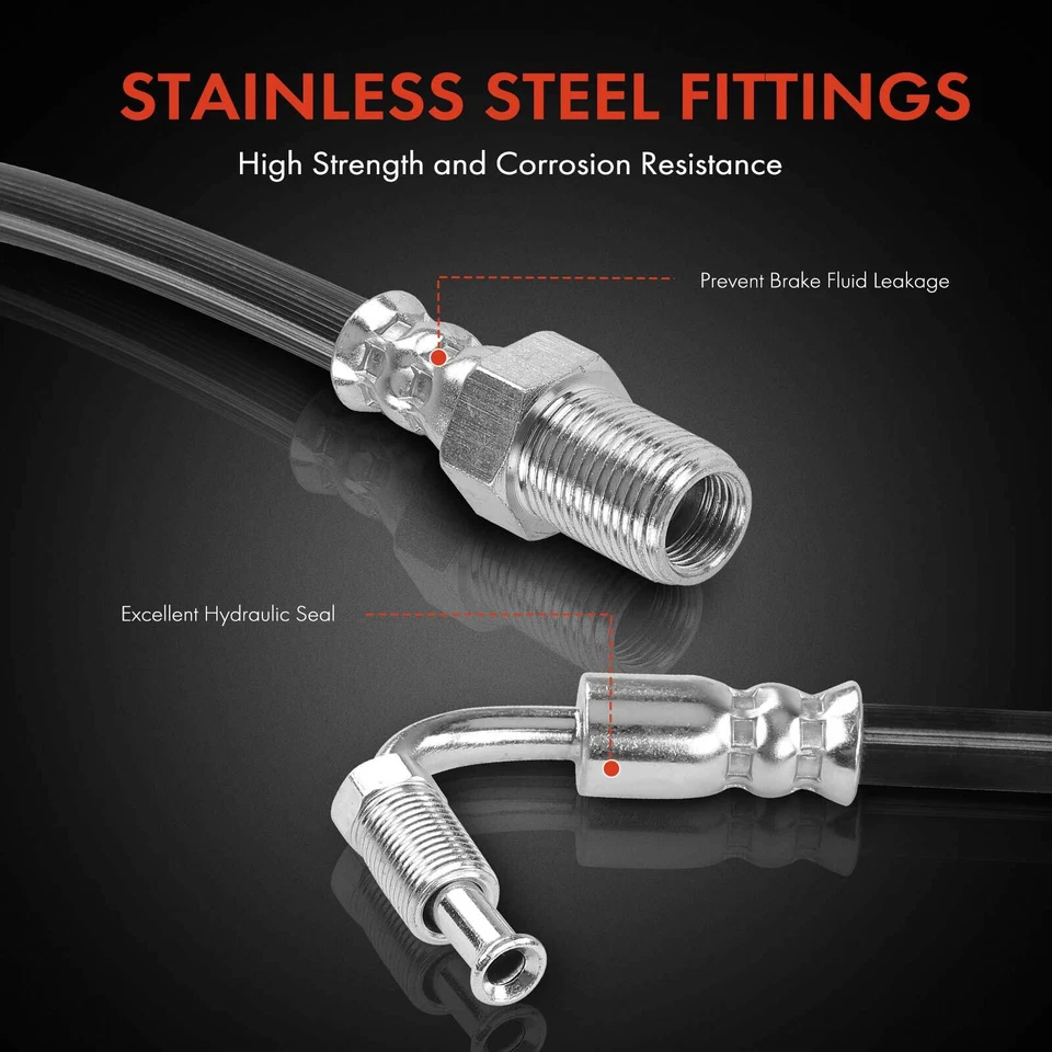 Manguera hidráulica de freno delantera izquierda y derecha 2 piezas para Ford F650 2002-2013 2015 F750 Foto 4 de 4