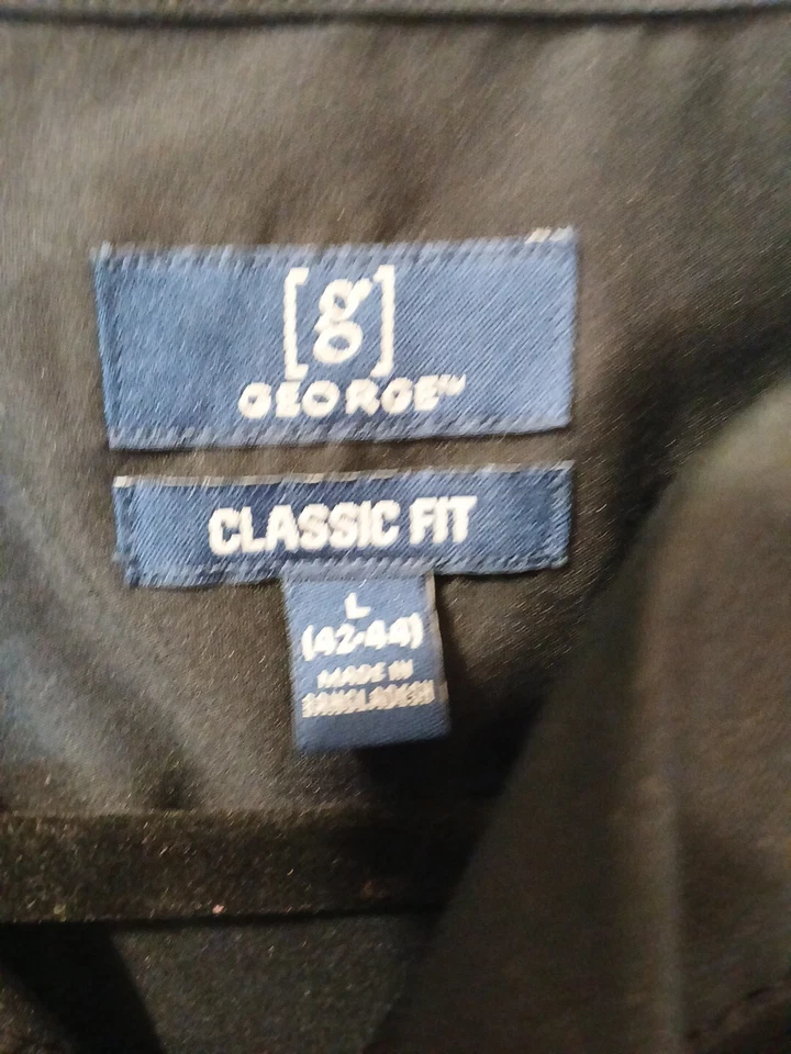 Lote de 2 camisas George + Blue Generation para hombre grandes negras manga larga abotonadas Foto 2 de 4