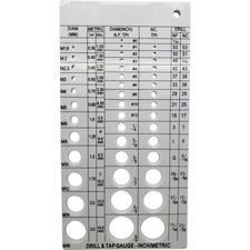 Screw Thread Gauge Metric and SAE Recommends Drill Bit  Tap Size Tool New