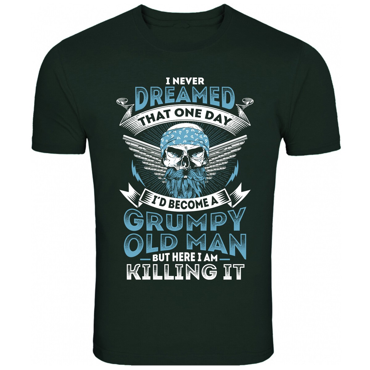 Wuxiaojia Grumpy Old Man T Shirt Skull Killing It Funny T-Shirt Mens - Foto 2
