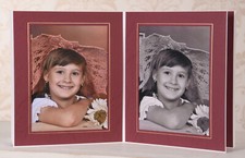 Portraitmappe / Leporello für 35 Fotos 13x18 - ROT mit Goldkante - 811G