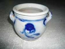  PETIT POT A GRAISSE EN TERRE VERNISSEE - GRES D'ALSACE - Hauteur 10 cm 