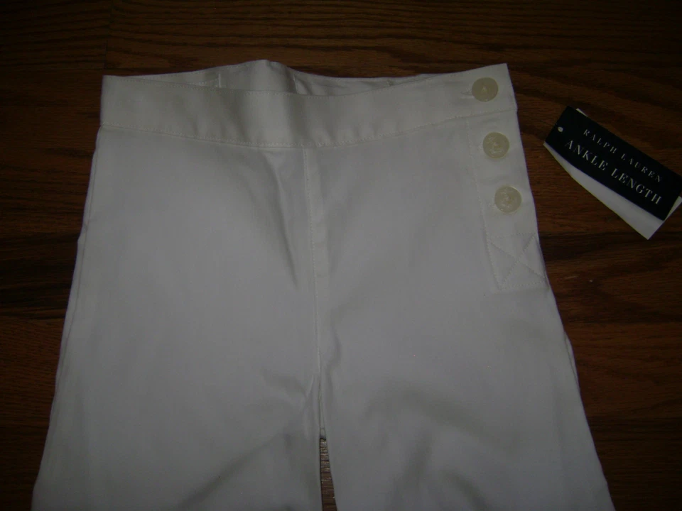 NUEVO PANTALÓN NIÑA RALPH LAUREN HASTA EL TOBILLO talla 4 BLANCO MUY LINDO Foto 2 de 4