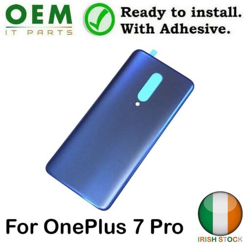 For OnePlus 7 Pro 1+7 Pro Back Battery Cover Rear Glass Replacement Panel Blue - Foto 1 di 4
