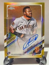 Luis Basabe 2021 Topps Chrome Gold Refractor Auto Rookie RC /50 #RA-LB Giants