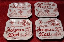MAXCERA MERRY CHRISTMAS FELIZ NAVIDAD BUON NATALE NOEL APPETIZER PLATES - S/4