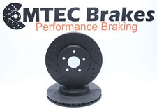 Rear Brake Discs For BRZ Toyota GT86 2012- Drilled & Grooved Black Edition