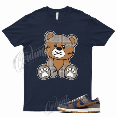 BEAR T Shirt for Dunk Low Tweed Corduroy Midnight Navy Ale Baroque Brown Tartan