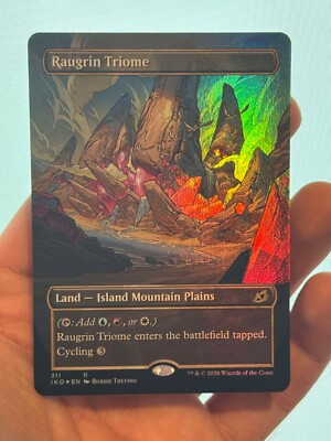 1X FOIL Raugrin Triome BORDERLESS MINT MTG Magic IKO Ikoria Land Staple CEDH EDH