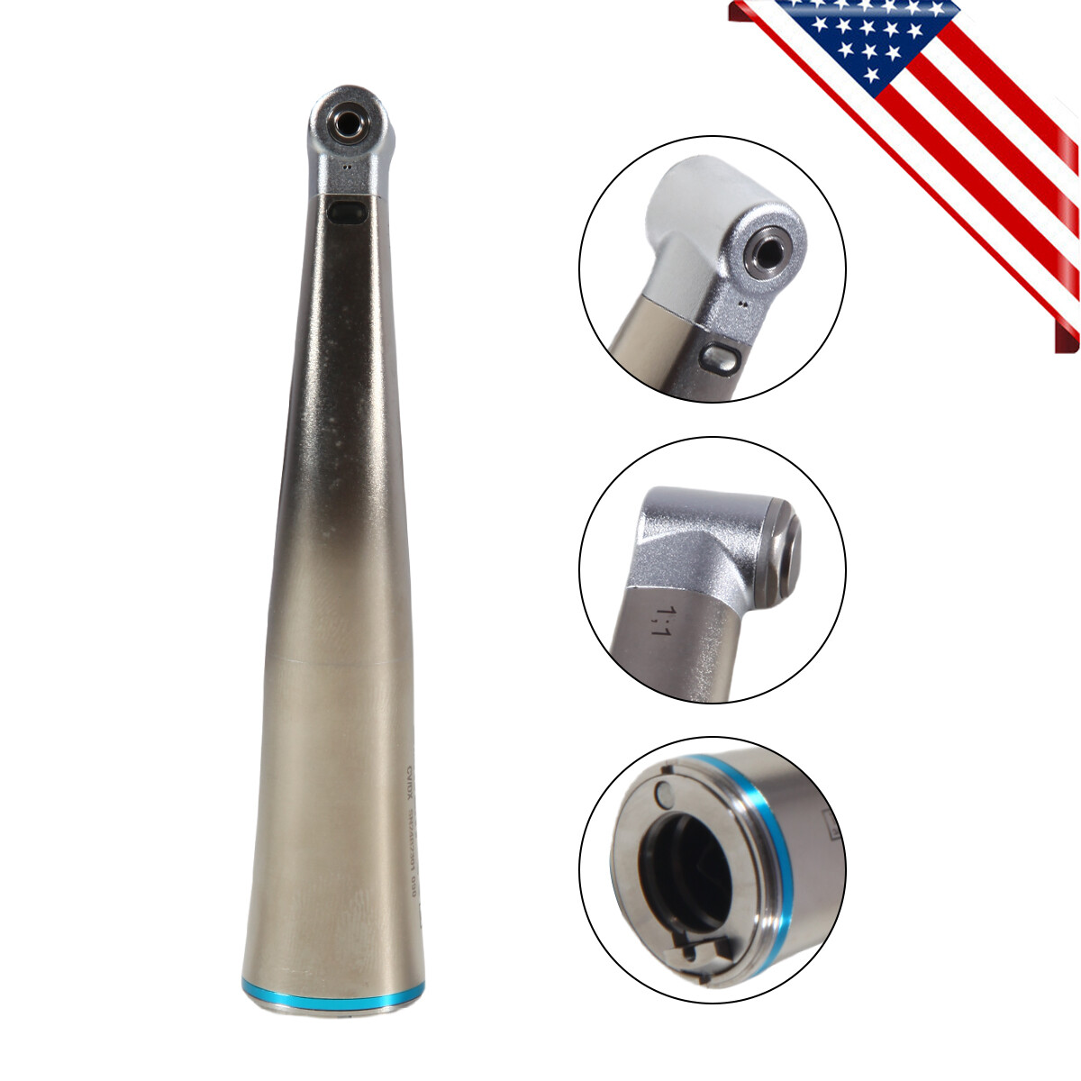 Dental 1:5 Increasing Contra Angle LED Optic Handpiece – Fits NSK Electric Motor, KV Series