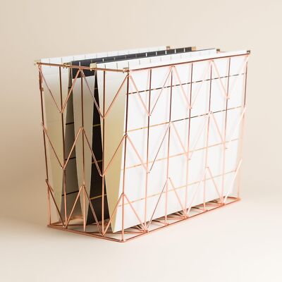 1 Pack Metal Hanging Rose Gold File Organizer Basket Box Storage Box Office And School Supplies Organizer P 143146026 Cat 4160 - View #12