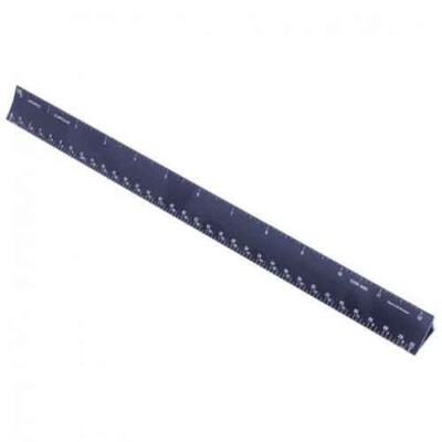 Alumicolor Architect Hollow Drafting Scale Ruler 12'' Black School Office Home