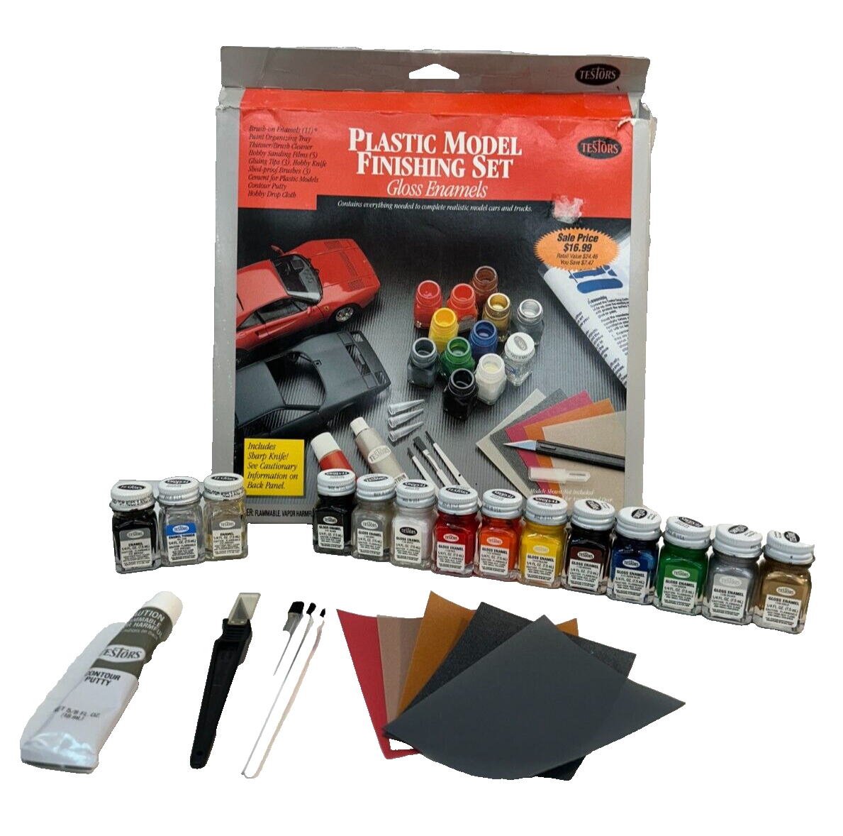Testors Plastic Model Car Finishing Set Paint14 paintsGloss Enamels