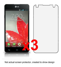 3x LG Optimus G Screen Protector w/ cloth