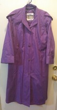 London Fog Vintage Women's 8P Petite Trench Coat Purple Violet made in Korea