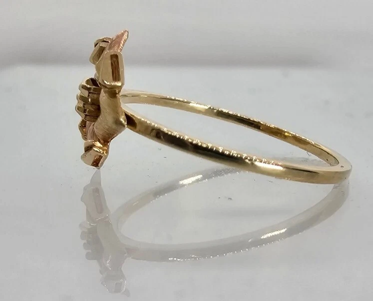 Stackable 14k Three Color Gold Heart Flower Ladies Ring Size 7 - Image 4 of 4