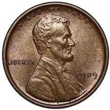 1909 V.D.B. Lincoln Wheat Cent Penny 1c Coin Collectible SOLID BU SUPER NICE 