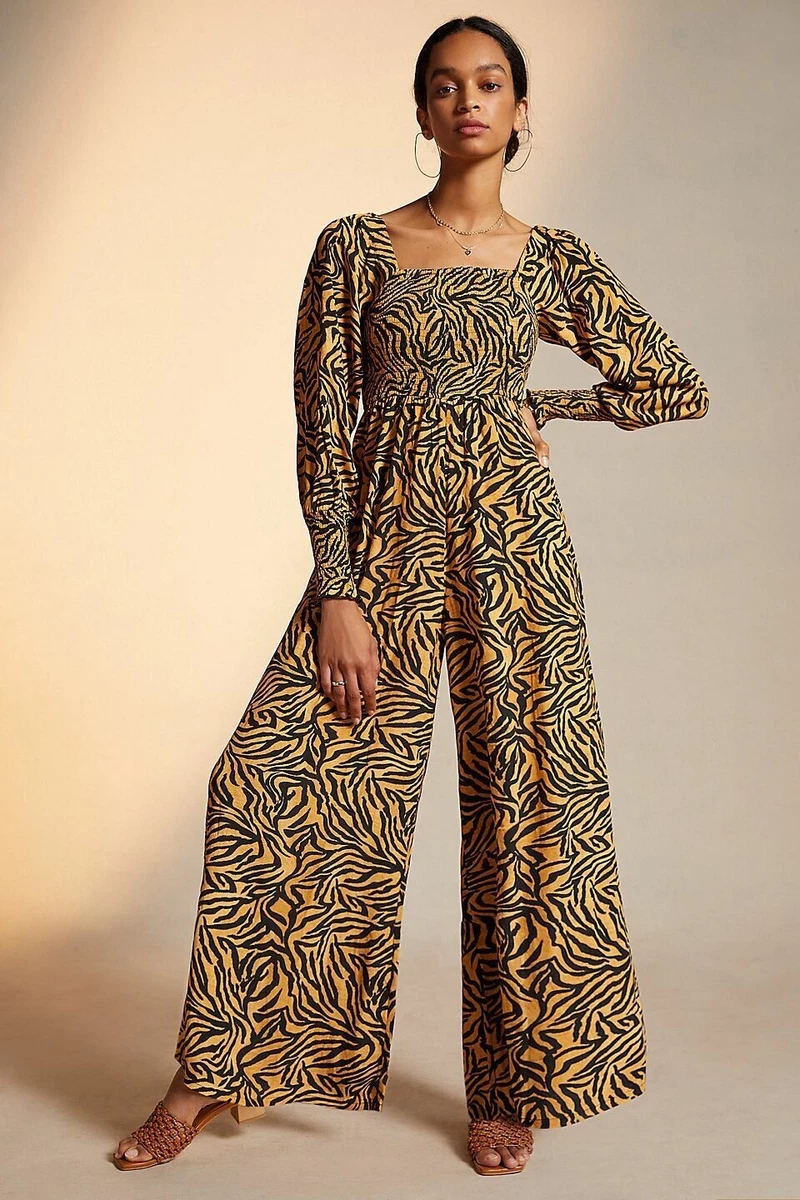 Anthropologie Kachel Tiger-Striped Women Jumpsuit Size 12 Yellow/Black  RRP:140£ | eBay