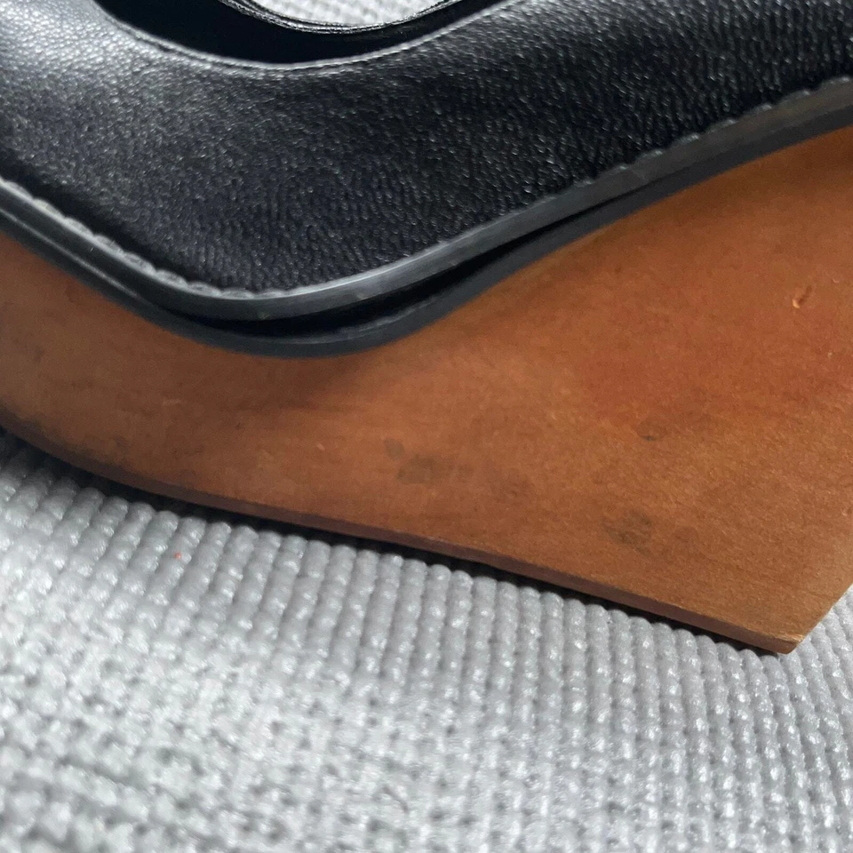 Jeffrey Campbell Broome 高跟鞋女式 8M 码黑色皮革前坡跟厚底 — 第 2/4 张图片