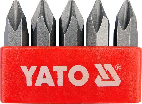 1X SCHLAGSCHRAUBER-BIT Satz SET Sortiment PH2 5-Teilig 5/16 Yato YT-2810-image