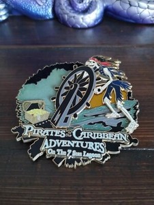 JUMBO LE Disney Event Pin Pirates of the Caribbean Skeleton Helmsman Dead Men...