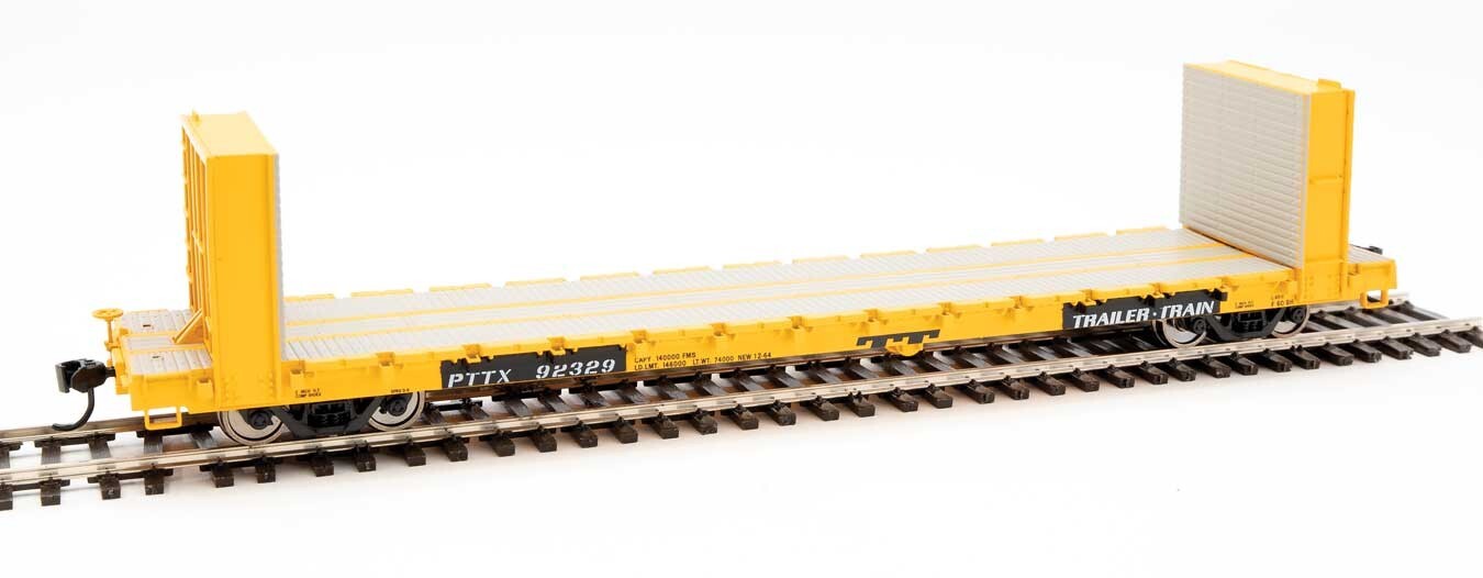 H0 Gauge - Walthers 60' Bulkhead Flatcar Trailer Train PTTX - 5851 New