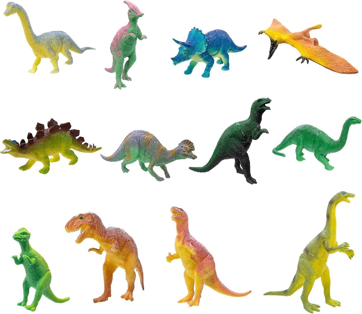 12 Pieces Jumbo Plastic Dinosaur Figures in Bulk Party Favors
