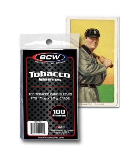 (100) BCW Mini Tobacco Size Trading Card Sleeves 1 15/32" x 2 11/16" T-206 - Picture 1 of 1