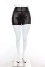 USA MADE HIGH WAISTED BEAUTIFUL WOMEN LEATHER SHORT PANTS PLUS SIZE NEW BLACK