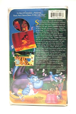 Disney's Aladdin (VHS, 1993) BLACK DIAMOND EDITION The Classics