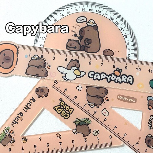 4Pcs Creative Acrylic Capybara Rulers Set Drawing Tools Cute Cartoon Ruler Set - Afbeelding 3 van 10