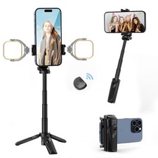 JJ02 Selfie Stick Tripod, Extendable Grip Phone Tripod with Detachable Remote...
